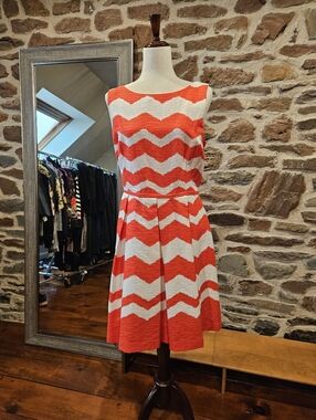 Just...Taylor Orange Cotton Sleeveless Dress